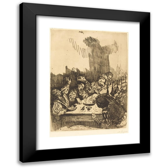 Alphonse Legros 14x18 Black Modern Framed Museum Art Print Titled - Shadow (Ombre)