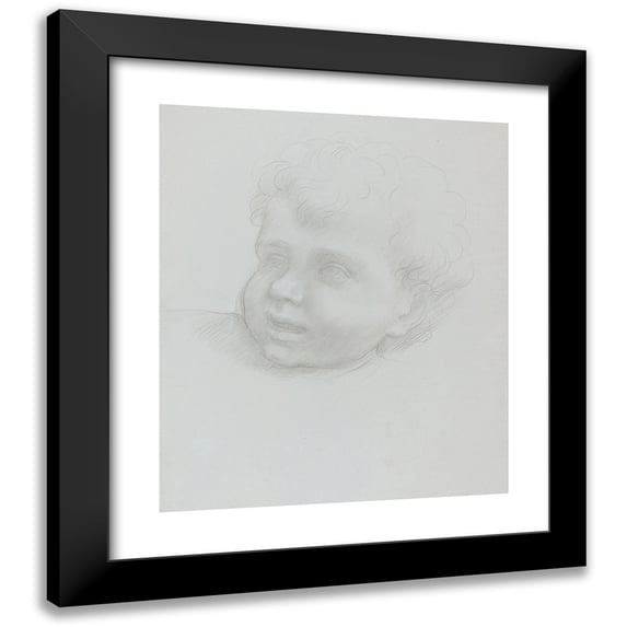 Alphonse Legros 15x17 Black Modern Framed Museum Art Print Titled - Head of a Child