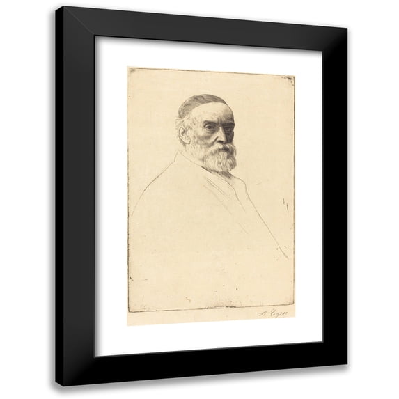 Alphonse Legros 16x24 Black Modern Framed Museum Art Print Titled - G.F. Watts, R.A.
