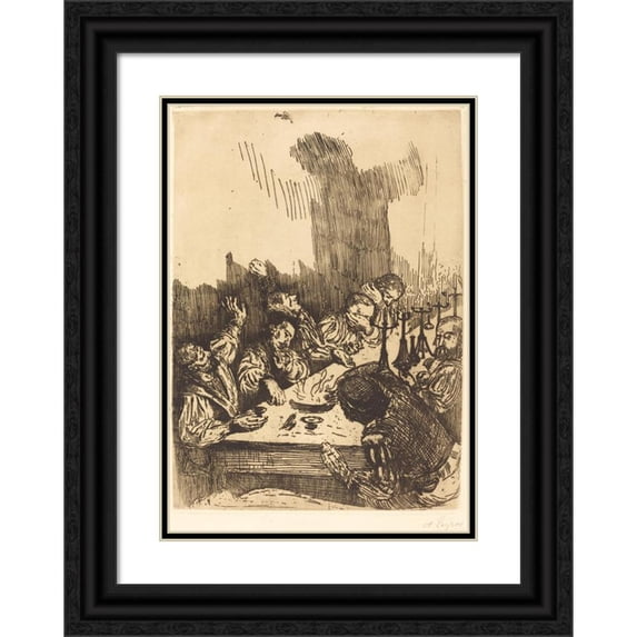 Alphonse Legros 18x24 Black Ornate Framed Double Matted Museum Art Print Titled: Shadow (Ombre)