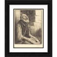 thumbnail image 1 of Alphonse Legros 19x24 Black Ornate Framed Double Matted Museum Art Print Titled: Seated Beggar (Mendiant Assis), 1 of 5