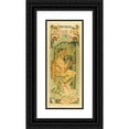 thumbnail image 1 of Alphonse Mucha 10x18 Black Ornate Wood Framed Double Matted Museum Art Print Titled - Imprimerie Cassan Fils, Founded in 1851, Toulouse (1896), 1 of 5