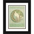 thumbnail image 1 of Alphonse Mucha 11x14 Black Ornate Wood Framed Double Matted Museum Art Print Titled: Laurel (1901), 1 of 5
