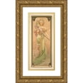 thumbnail image 1 of Alphonse Mucha 11x18 Gold Ornate Wood Frame and Double Matted Museum Art Print Titled - Spring (1900), 1 of 4