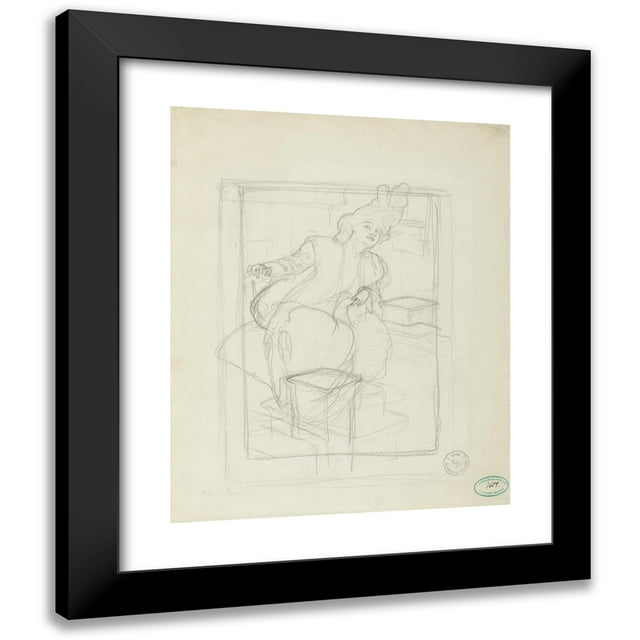 Alphonse Mucha 12x14 Black Modern Framed Museum Art Print Titled - Sarah Bernhardt (C. 1898)
