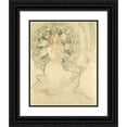 thumbnail image 1 of Alphonse Mucha 12x14 Black Ornate Wood Framed Double Matted Museum Art Print Titled: Study for Monte Carlo, 1 of 5