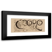 Alphonse Mucha 14x8 Black Modern Framed Museum Art Print Titled - Cocorico Magazine Title Illustration 1898