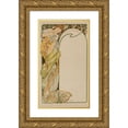 thumbnail image 1 of Alphonse Mucha 16x24 Gold Ornate Framed and Double Matted Museum Art Print Titled - Menu Card (circa 1900), 1 of 4