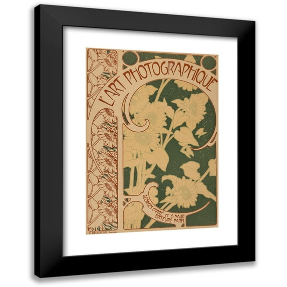 Alphonse Mucha 18x24 Black Modern Framed Museum Art Print Titled - Photographic Art No. 10, Cover Photographic Art (1900)