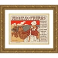 thumbnail image 1 of Alphonse Mucha 24x19 Gold Ornate Framed and Double Matted Museum Art Print Titled - Beers from the Meuse (1899), 1 of 4