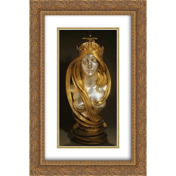 Alphonse Mucha 2x Matted 16x24 Gold Ornate Framed Art Print 'Nature'