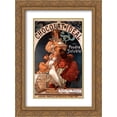 thumbnail image 1 of Alphonse Mucha 2x Matted 18x24 Gold Ornate Framed Art Print 'Chocolat Ideal', 1 of 2