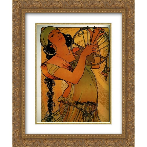 Alphonse Mucha 2x Matted 20x24 Gold Ornate Framed Art Print 'Salome'