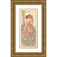 thumbnail image 1 of Alphonse Mucha 8x14 Gold Ornate Wood Frame and Double Matted Museum Art Print Titled - The Carnation (1897), 1 of 4