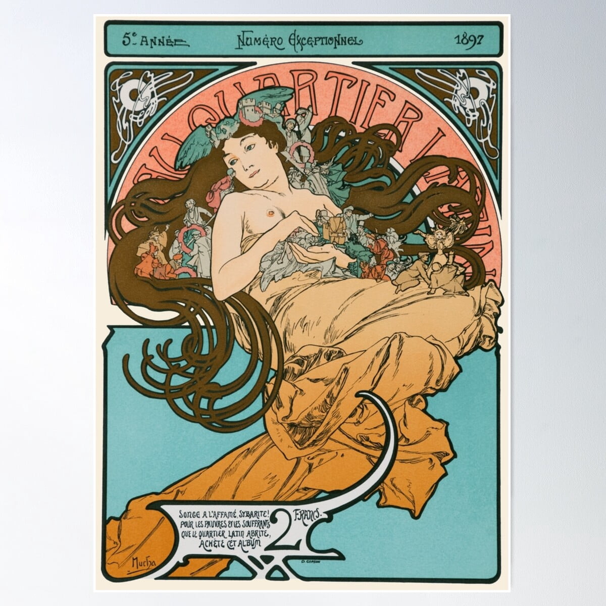Alphonse Mucha - Au Quarter Latin Poster Wall Art, Modern Wall Decor ...