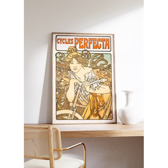 Alphonse Mucha Cycles Perfecta Art Nouveau Poster
