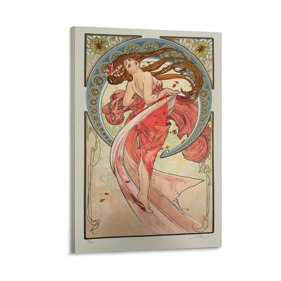 Alphonse Mucha Dance Artworks Canvas Poster Room Aesthetic Wall Art Prints Home Modern Decor Gifts 24x36inch(60x90cm)
