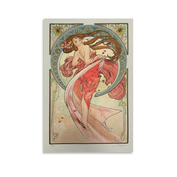 Alphonse Mucha Dance Home Decor Poster Wall Art Hanging Picture Print Bedroom Decorative Painting Posters Room Aesthetic 24x36inch(60x90cm)