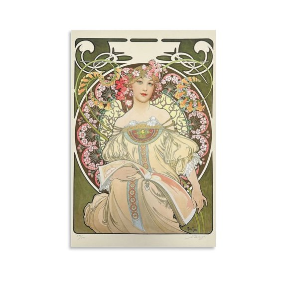 Alphonse Mucha Dreams Posters Wall Art Painting Canvas Gift Living Room Prints Bedroom Decor Poster Artworks 12x18inch(30x45cm)