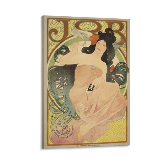 Alphonse Mucha Job Picture Print Canvas Poster Wall Paint Art Posters Decor Modern Home Artworks Gift 12x18inch(30x45cm)