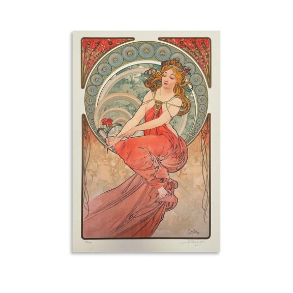 Alphonse Mucha Painting Picture Print Wall Art Poster Painting Canvas Posters Artworks Gift Room Aesthetic 16x24inch(40x60cm)