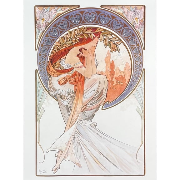 Alphonse Mucha Portrait Poster, Unframed Paper Poster 8x10in