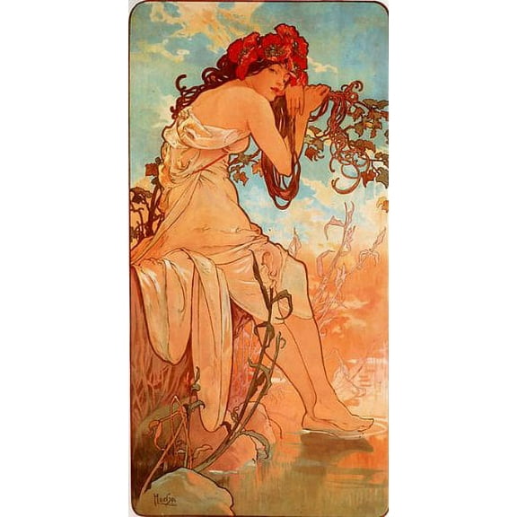 Alphonse Mucha Vintage Poster Summer Art Print New 12x18