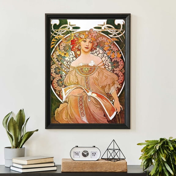 Alphonse Mucha Vintage Woman Portrait Art Nouveau Wall Art, Unframed Paper Poster 8x10in