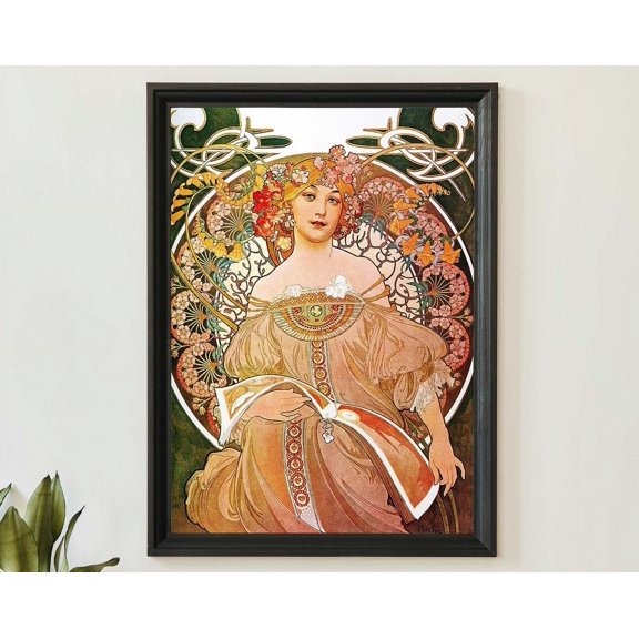 Alphonse Mucha Vintage Woman Portrait, Art Nouveau Wall Art Wall Art, Modern Wall Decor, 12x18 UNFRAMED