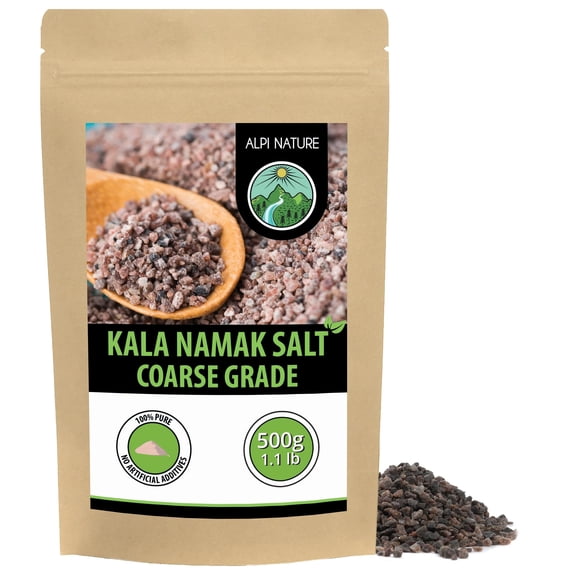 Alpi Nature Kala Namak Salt Coarsely Ground 500g 1.1 lb, Kala Namak Black Rock Natural Salt