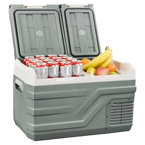 Alpicool 12V Refrigerator Car Fridge, Portable Refrigerator with Dual Zone and Independent Control, 12V / 24V DC Portable Freezer (-4℉ to 68℉) RV Compressor Fridge Electric Cooler for Camping