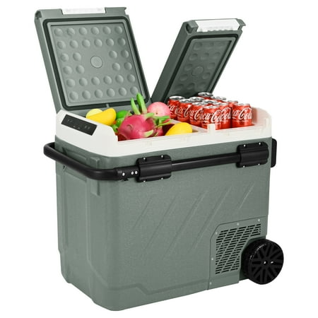 Alpicool 12v Refrigerator, 61 Qt Car Refrigerator with Two Doors and Dual Zone 12/24v DC & 110-240v AC, -4°F to 68°F Electric Cooler Portable Fridge for Outdoor, Camping, Travel And Home Use