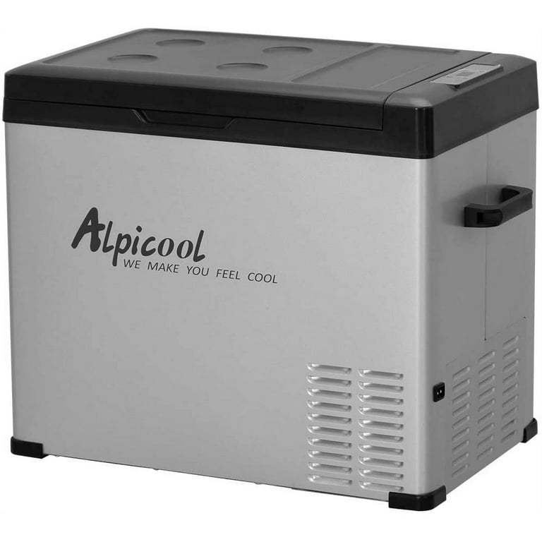 Alpicool C50 Portable Refrigerator 53 Quart(50 Liter) 12 Volt Car Freezer  for Vehicle, Truck, RV, Boat, Mini Fridge Freezer for Travel, Outdoor, Home  -12/24V DC and 110-240V AC (Black and Silver) 