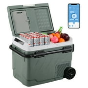 Alpicool Car Refrigerator 52 qt Portable Fridge, Independent Control Portable Refrigerator Dual Zone with APP, 12V Refrigerator Rapid Cooling -4  to 68  RV Fridge Electric Cooler for Outdoor