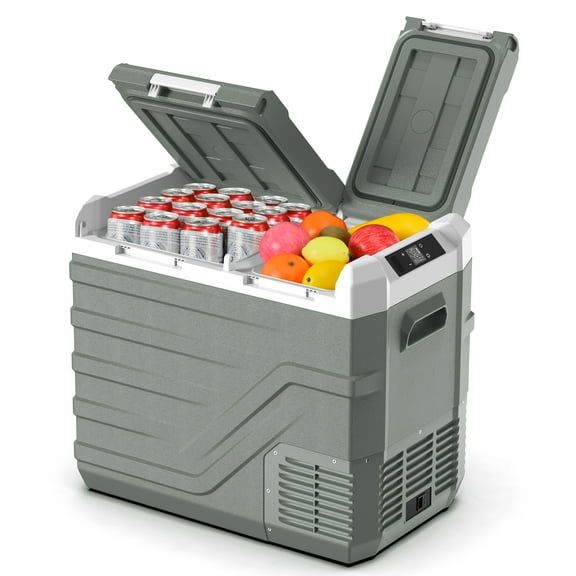 Alpicool CarRefrigerator, 12V Portable Fridge with Dual Zone and Independent Control, 12V / 24V DC Portable Freezer (-4℉ to 68℉) RV Compressor Fridge Electric Cooler for Outdoor Camping