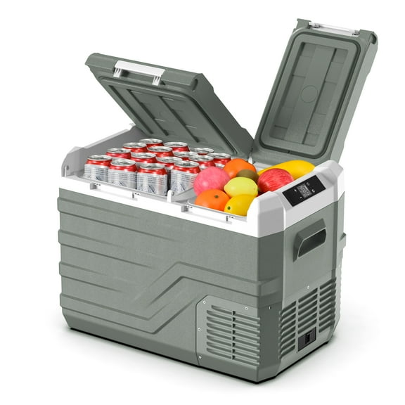Alpicool Portable Refrigerator for Car, 33 qt. Car Fridge with Dual Zone & Independent Control, 12V/24V DC Portable Freezer (-4℉ to 68℉) RV Compressor Fridge Electric Cooler for Outdoor Camping