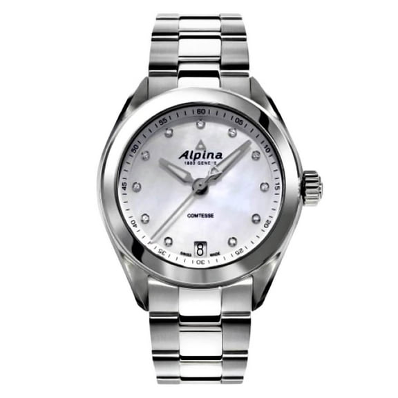 Alpina AL-240MPWD2C6B Women's Comtesse White MOP Dial Diamond Watch