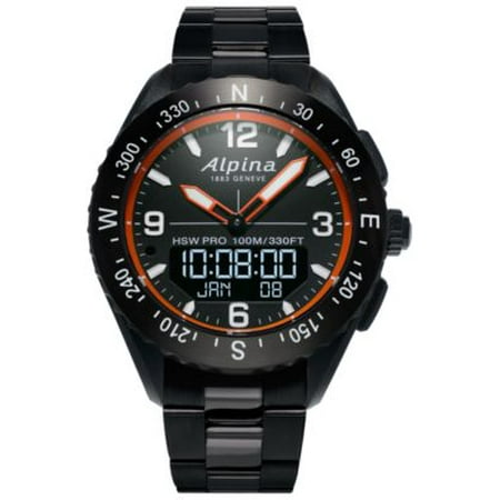 Alpina Mens Swiss Analog-Digital Alp Black Fiber Glass And Stainles ONE SIZE