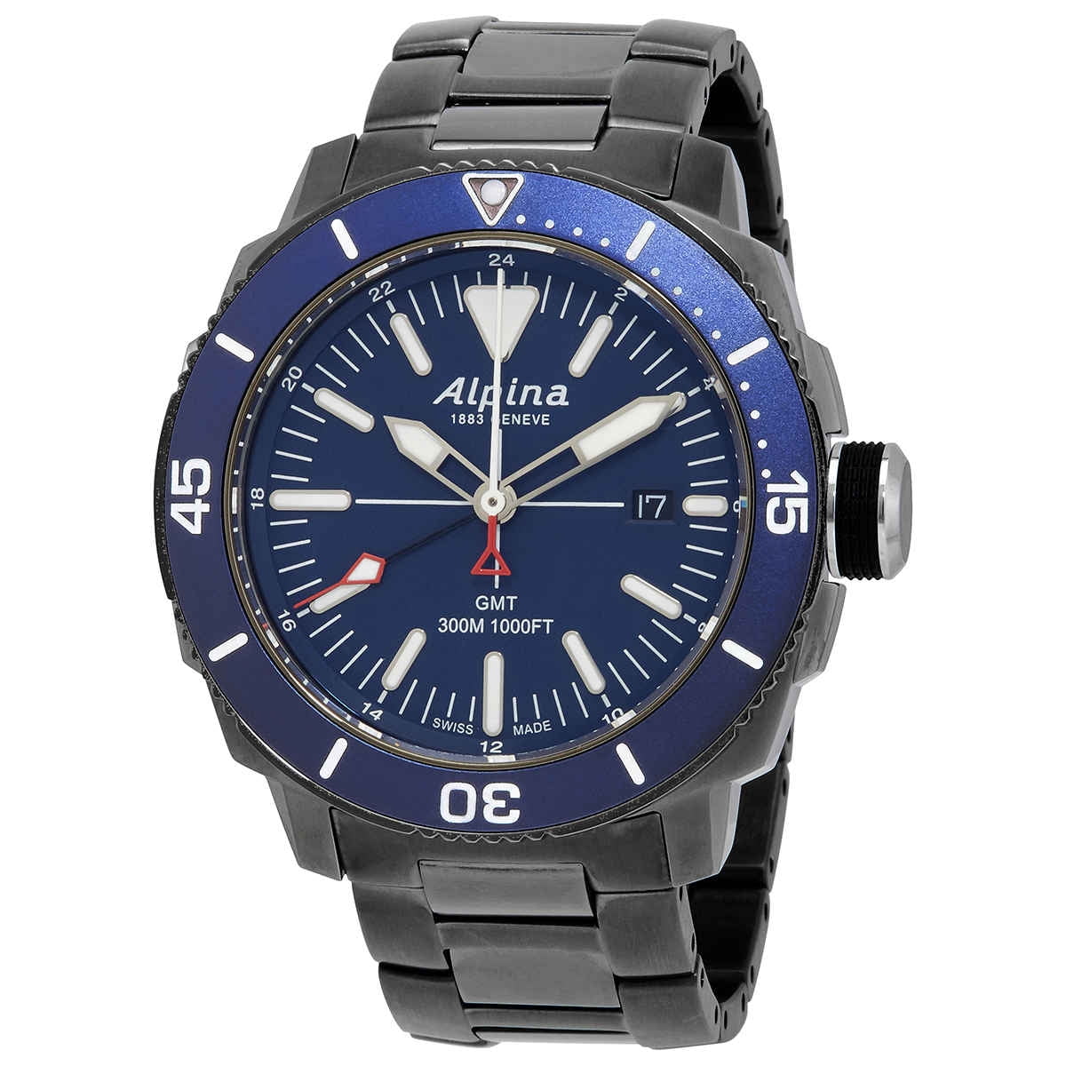 Alpina Seastrong Diver GMT Titanium PVD Grey Dial Men s Watch AL 247LGG4TV6B Walmart
