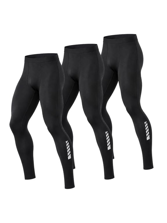 Men's Compression Pants Quick Dry Athletic Tights for Running Training Baselayer, Black, S