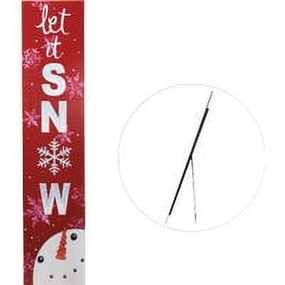 Alpine Xiamen Let It Snow Porch Sign Christmas Decoration - Snowman, Snowflake - 1 Piece