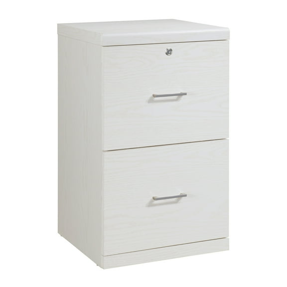 Alpine 2-Drawer Engineered Wood Vertical File with Lockdowel in White Finish