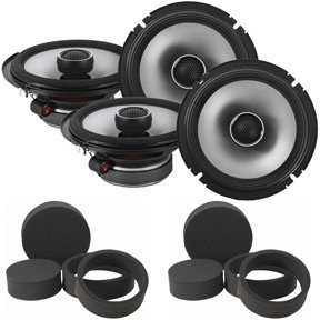 Alpine 2 Pairs of S2-S65 6.5" Type S Coax Speakers with 2 Pairs of Stinger RKFR6 Roadkill Fast Rings 6" & 6.5