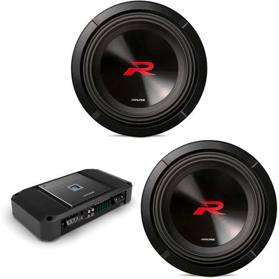 Alpine (2) R2-W10D4 10" R-Series Sub w/ R2-A150M Mono Amp Bundle