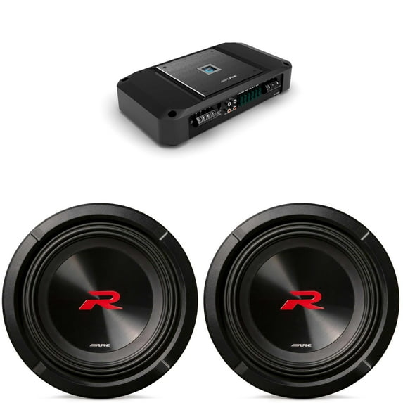 Alpine (2) R2-W8D2 8" R-Series Sub w/ R2-A150M Mono Amp Bundle