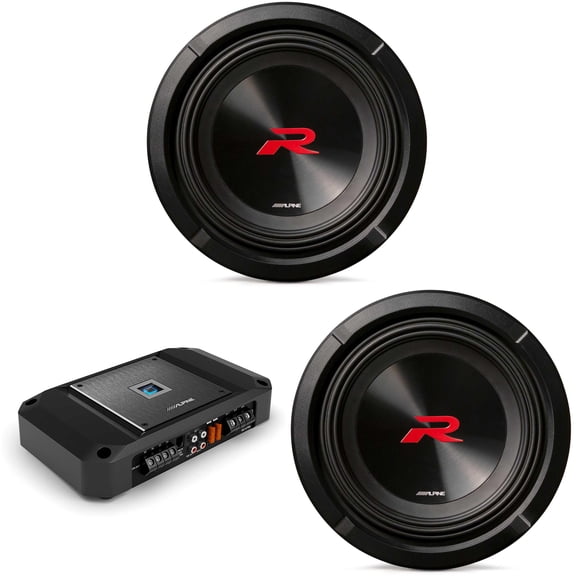 Alpine (2) R2-W8D2 8" R-Series Sub w/ R2-A75M Mono Amp Bundle