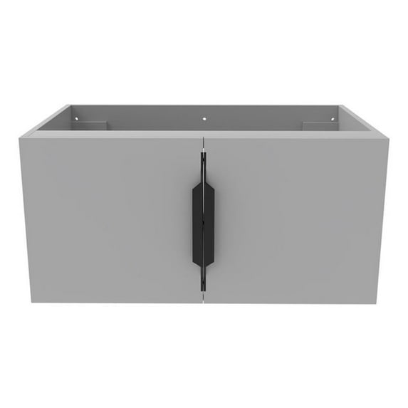 Alpine 30" Wood Floating Vanity Base in Gray with Black Handles