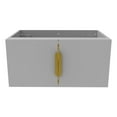 thumbnail image 1 of Alpine 30" Wood Floating Vanity Base in Gray with Gold Handles, 1 of 5