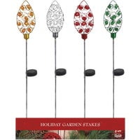 Alpine 33 In. LED Solar Christmas Bulb Holiday Garden Stake QLP1528A