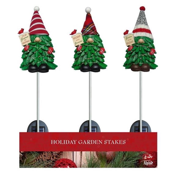 Alpine 9096292 Multi Christmas Gnome 33 in. Pathway Decor - Pack of 9
